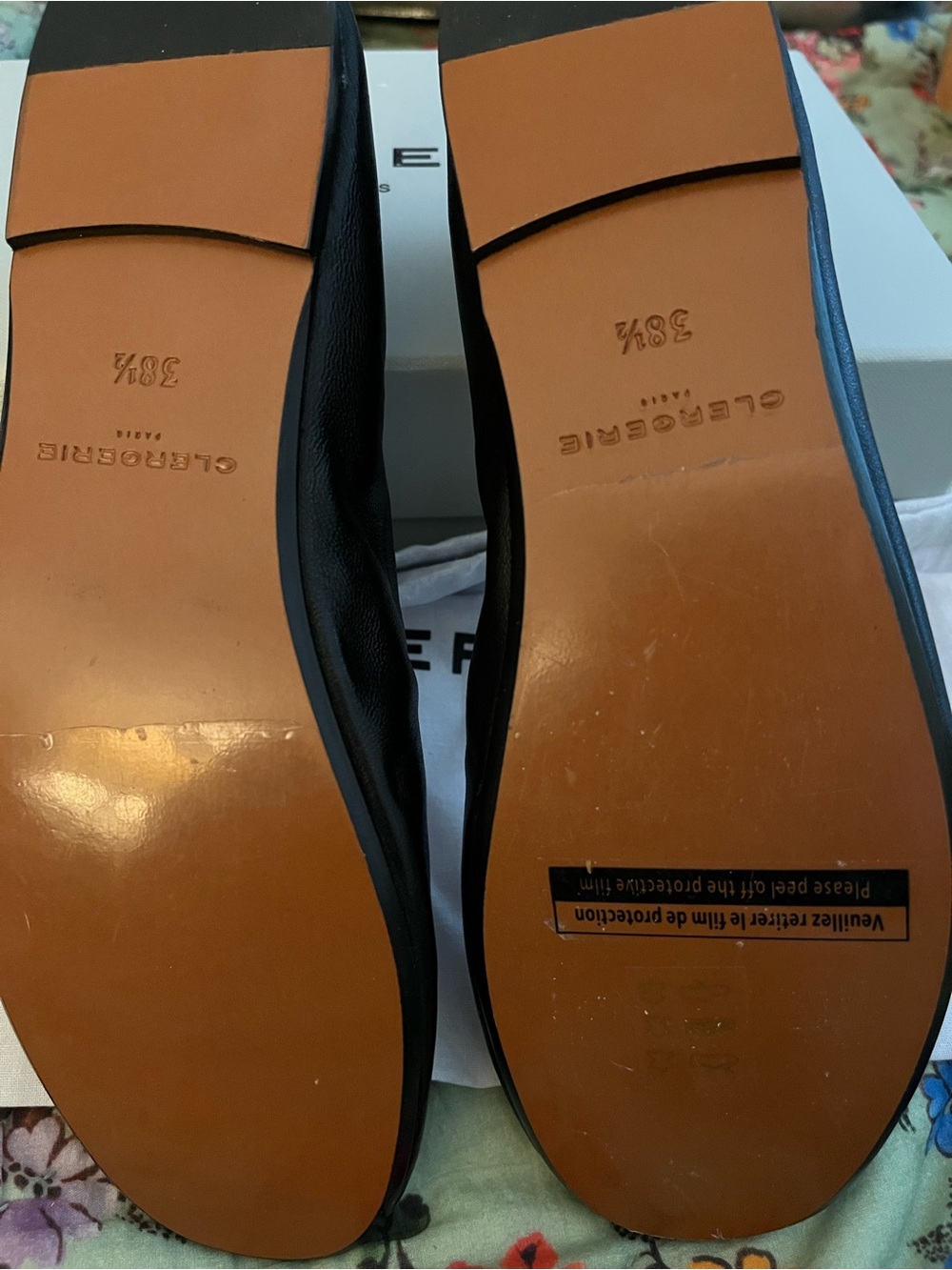 Robert Clergerie Black Leather Slip-On Ballet Flats - Picture 4 of 5
